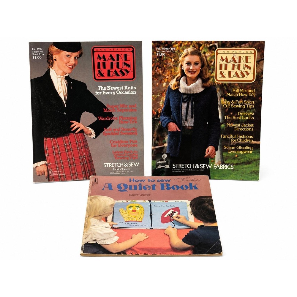 Vintage Ann Person Make It Fun & Easy Sewing Magazine Lot 1980 1981 Quiet Book